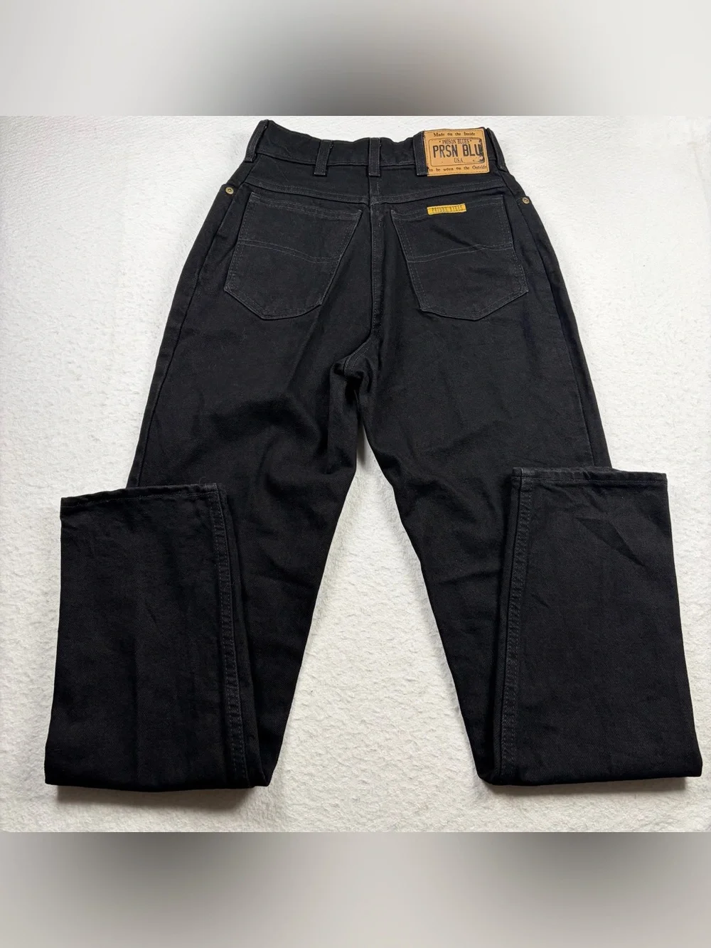 Prison Blues Women's Size‎ 7 Black Rigid Denim Work Jeans High Rise USA Made